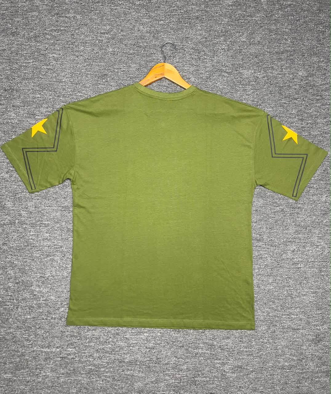 Print Olive Drop Shoulder T-shirt - Image 2
