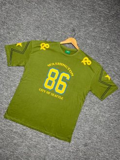 Print Olive Drop Shoulder T-shirt