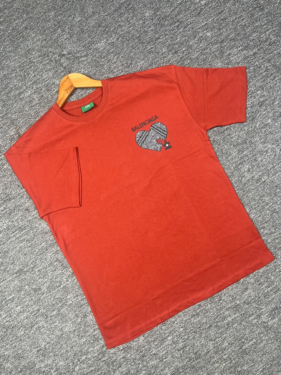 Print Red Drop Shoulder T-shirt