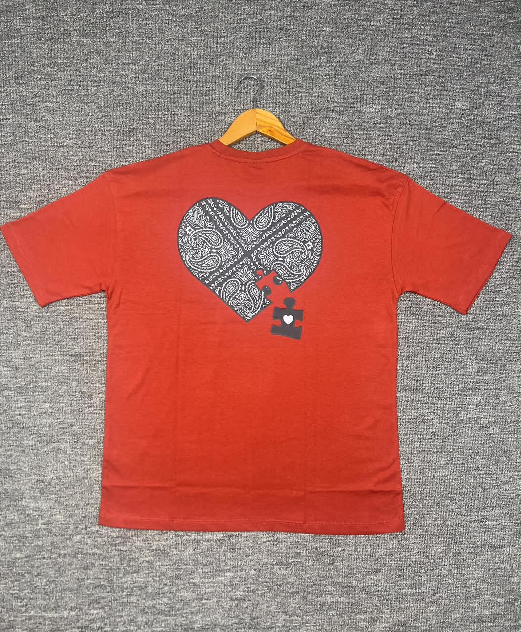 Print Red Drop Shoulder T-shirt - Image 2