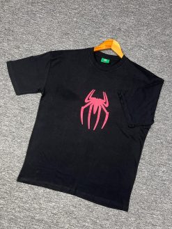 Print Black Drop Shoulder T-shirt